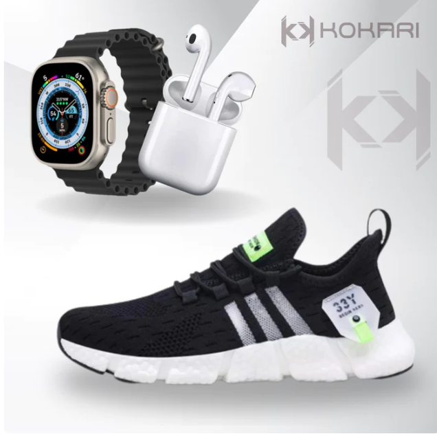 Kit IWO ULTRA [Series 8 + Tenis Sneaker Pro + Fone Bluetooth Airdots]