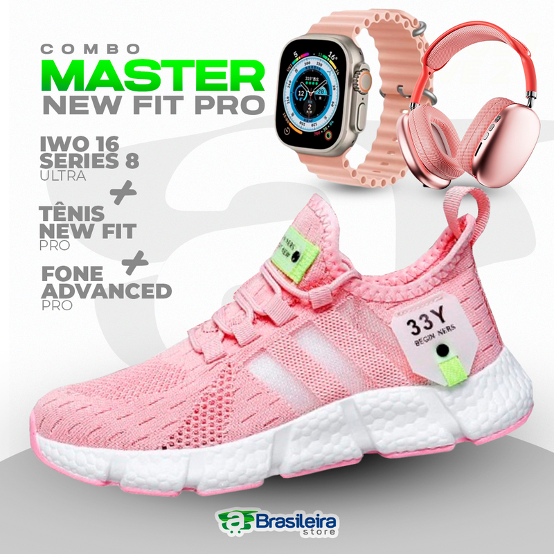 Combo 3x1 Sneaker NEWFIT PRO + IWO Series 8 ULTRA + Fone Bluetooth ADVANCED PRO | Em Oferta | Replica Primeira Linha / Até 12x no Cartão