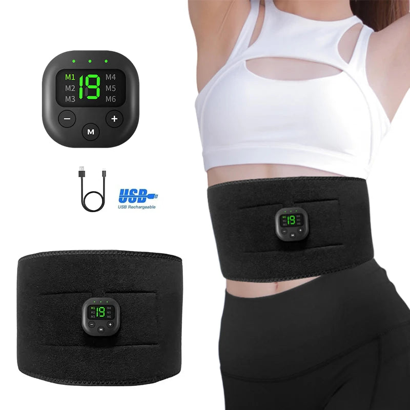 Cinto Massageador Abdominal Recarregável – Tonifique, Modele e Relaxe Sem Esforço!